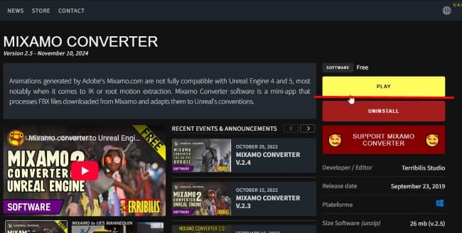 UE5のMixamoConverter